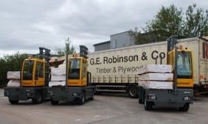 Timber and sheet materials supplier GE Robinson & Co Ltd has taken delivery of seven brand new Baumann GX50 5-tonne side loaders.